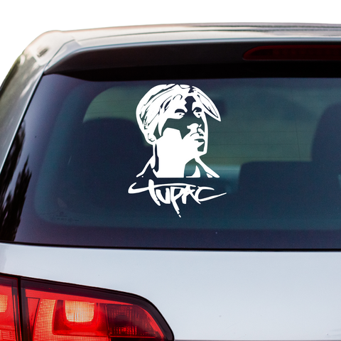 2Pac Bandana Schriftzug Aufkleber - Beispielansicht