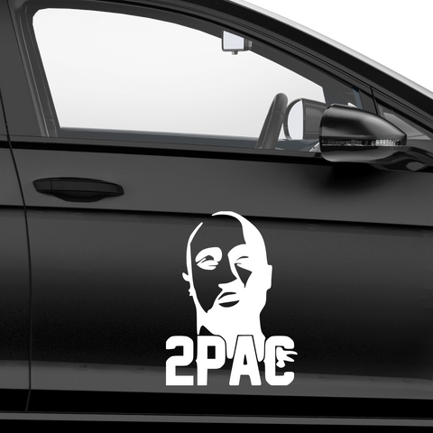 2Pac Gesicht Schriftzug Aufkleber - Beispielansicht