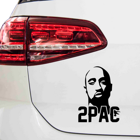 2Pac Gesicht Schriftzug Aufkleber - Beispielansicht