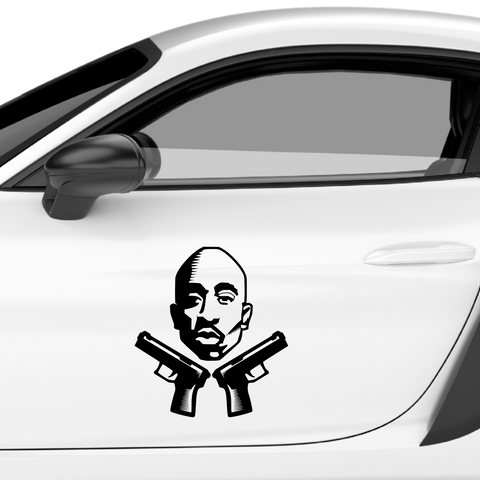 2Pac Guns Aufkleber - Beispielansicht