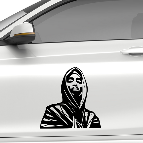 2Pac Hoddie Aufkleber - Beispielansicht