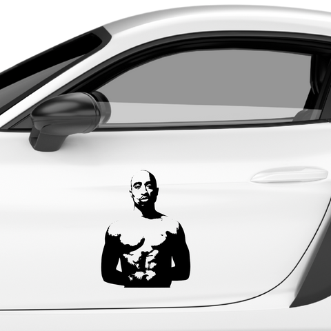 2Pac Oberkörperfrei Aufkleber - Beispielansicht