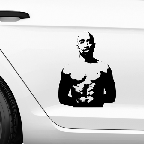2Pac Oberkörperfrei Aufkleber - Beispielansicht