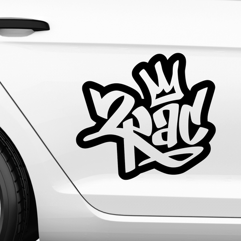 2Pac Schriftzug Grafitti Aufkleber - Beispielansicht