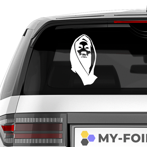 2Pac mit Kaputze Aufkleber - Beispielansicht