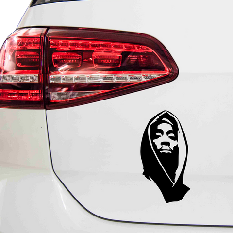 2Pac mit Kaputze Aufkleber - Beispielansicht