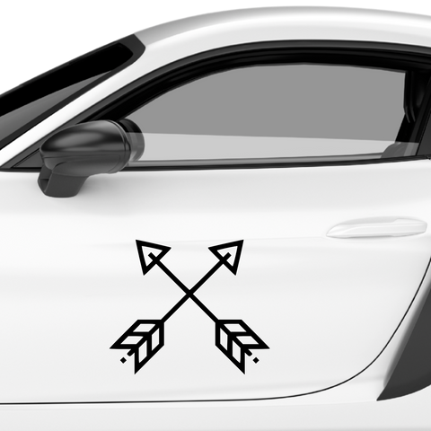 2 Pfeile über Kreuz Aufkleber - Beispielansicht