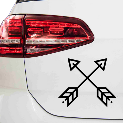 2 Pfeile über Kreuz Aufkleber - Beispielansicht