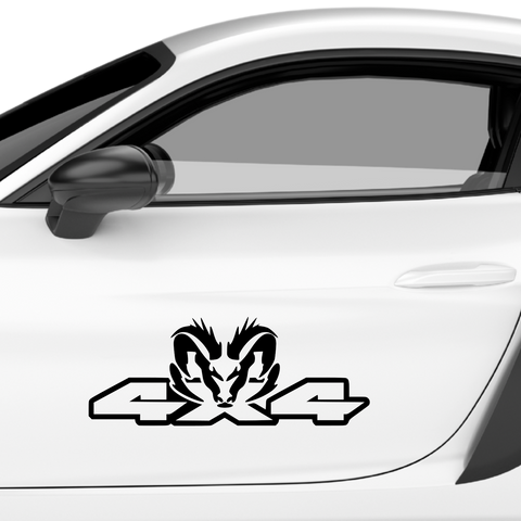 4x4 Dodge mit Zacken Aufkleber - Beispielansicht