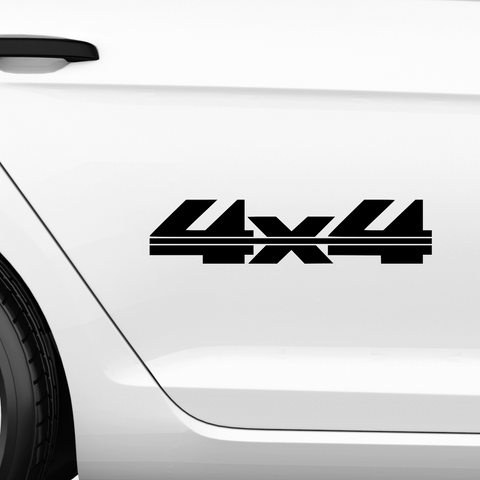 4x4 Schriftzug Strich Aufkleber - Beispielansicht