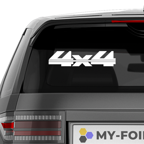 4x4 Schriftzug Strich Aufkleber - Beispielansicht