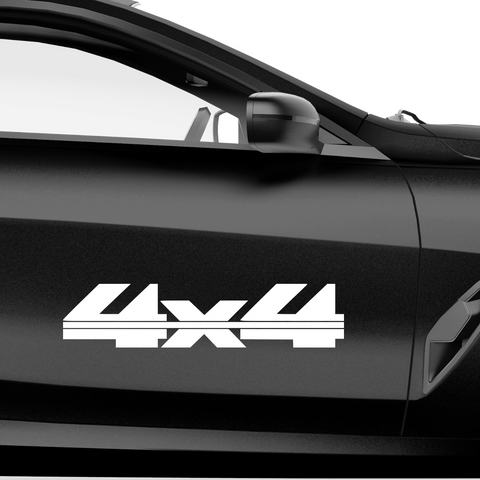 4x4 Schriftzug Strich Aufkleber - Beispielansicht
