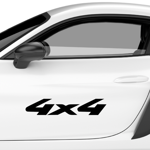 4x4 Schriftzug kursiv Aufkleber - Beispielansicht