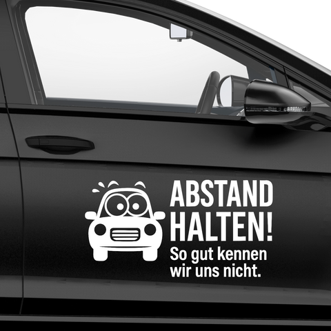 Abstand halten so gut kennen wir uns nicht Aufkleber - Beispielansicht