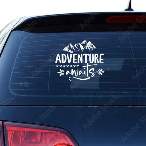Adventure awaits Aufkleber - Beispielansicht