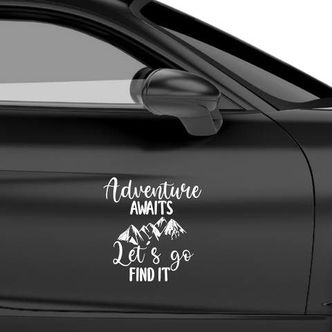 Adventure awaits lets go find it Aufkleber - Beispielansicht