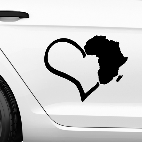 Afrika Herz Aufkleber - Beispielansicht