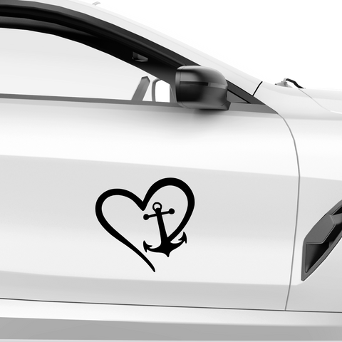 Anker Herz verschmolzen Aufkleber - Beispielansicht