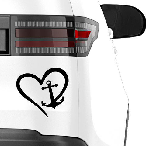 Anker Herz verschmolzen Aufkleber - Beispielansicht