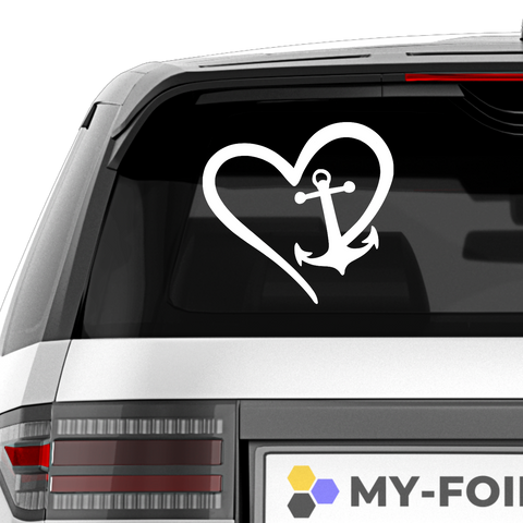 Anker Herz verschmolzen Aufkleber - Beispielansicht