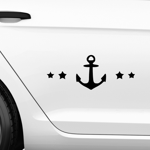 Anker Sterne Aufkleber - Beispielansicht
