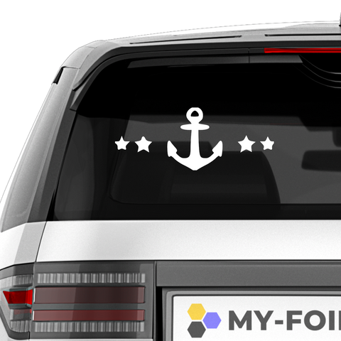 Anker Sterne Aufkleber - Beispielansicht