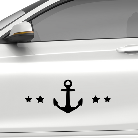 Anker Sterne Aufkleber - Beispielansicht