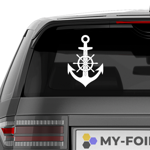 Anker Steuerrad Mitte Aufkleber - Beispielansicht