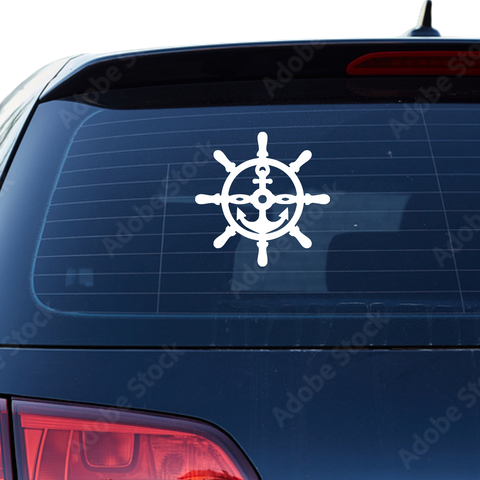 Anker Steuerrad verschmolzen Aufkleber - Beispielansicht