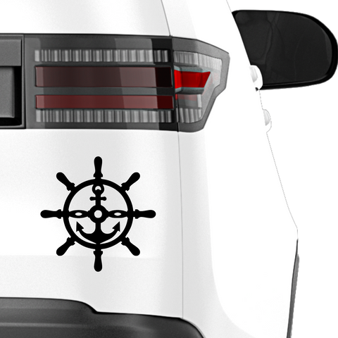 Anker Steuerrad verschmolzen Aufkleber - Beispielansicht