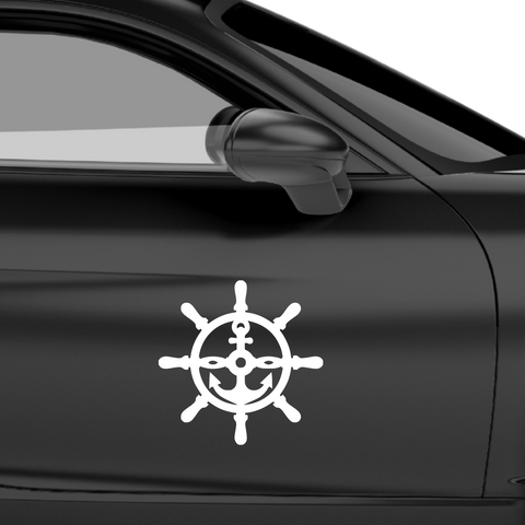 Anker Steuerrad verschmolzen Aufkleber - Beispielansicht