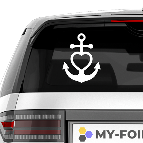 Anker mit Herz Aufkleber - Beispielansicht