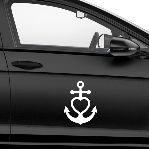 Anker mit Herz Aufkleber - Beispielansicht