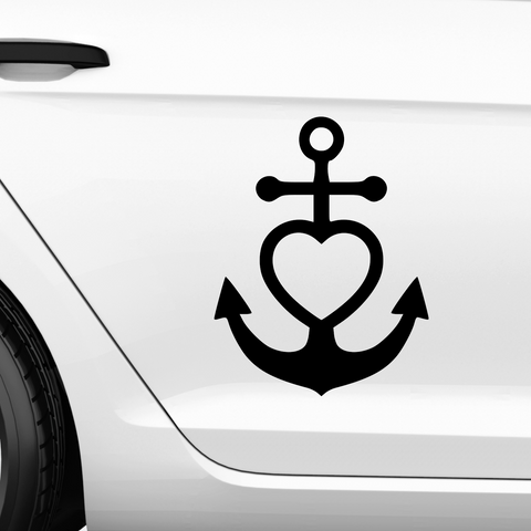 Anker mit Herz Aufkleber - Beispielansicht