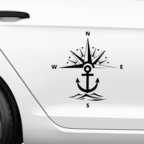 Anker mit Kopmass oben Aufkleber - Beispielansicht