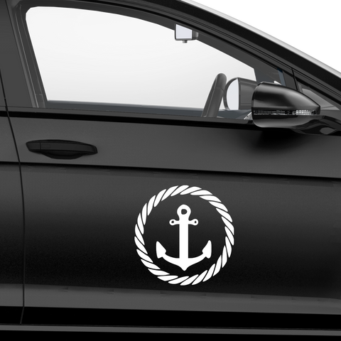 Anker mit Seil als Kreis Aufkleber - Beispielansicht