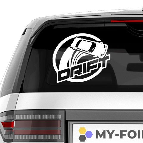 Auto Drift im Kreis Aufkleber - Beispielansicht