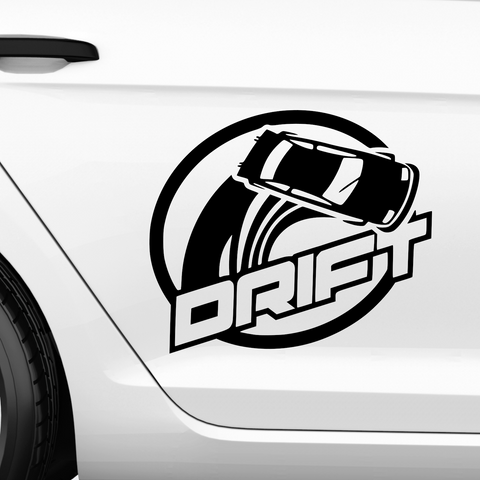 Auto Drift im Kreis Aufkleber - Beispielansicht