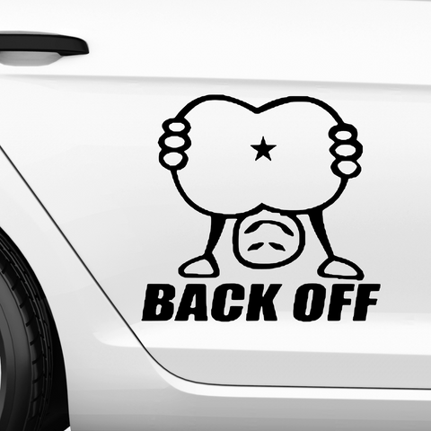 Back Off Aufkleber - Beispielansicht