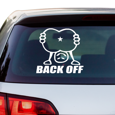 Back Off Aufkleber - Beispielansicht
