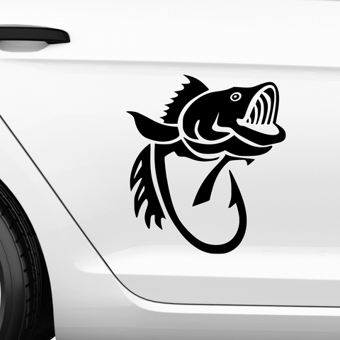 Barsch mit Haken Aufkleber - Beispielansicht
