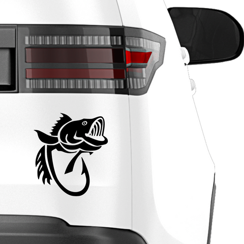Barsch mit Haken Aufkleber - Beispielansicht