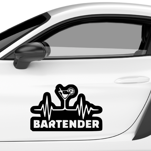 Bartender Cocktailglas Aufkleber - Beispielansicht