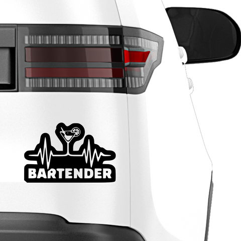 Bartender Cocktailglas Aufkleber - Beispielansicht