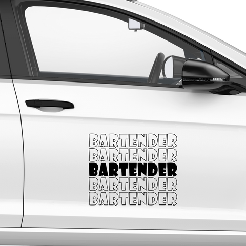 Bartender Mehrfach Aufkleber - Beispielansicht