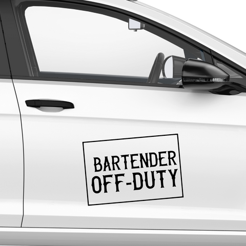 Bartender OFF DUTY Aufkleber - Beispielansicht