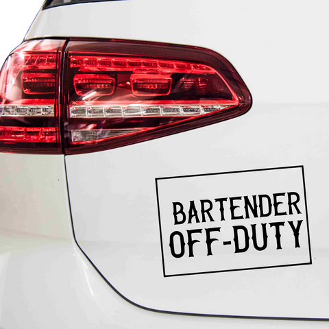 Bartender OFF DUTY Aufkleber - Beispielansicht
