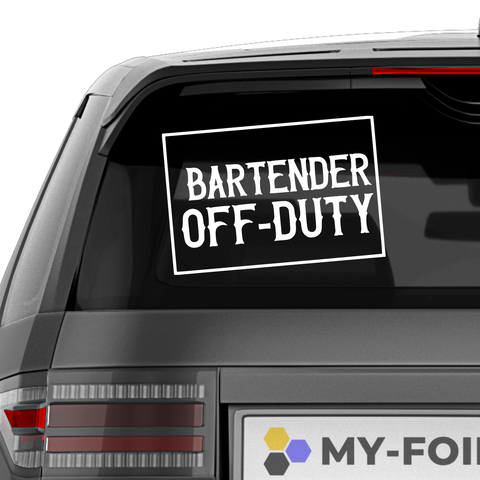 Bartender OFF DUTY Aufkleber - Beispielansicht