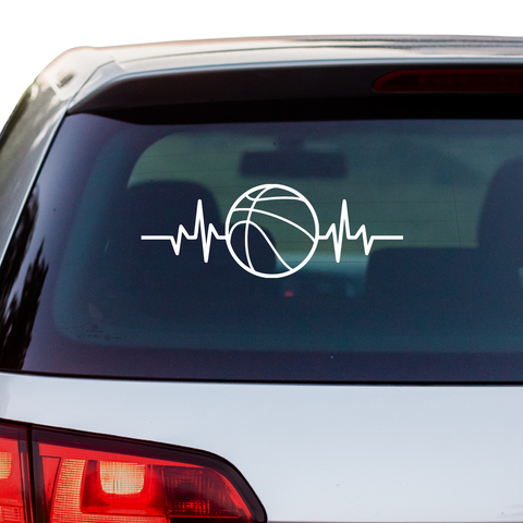 Basketball Herzschlag Aufkleber - Beispielansicht