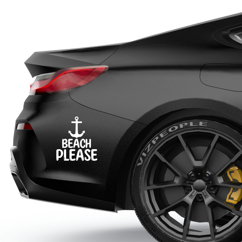 Beach please Aufkleber - Beispielansicht